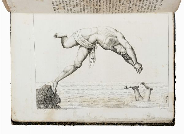 ORONZIO DE BERNARDI : L'uomo galleggiante o sia l'arte ragionata del nuoto [...] Parte I [- II].  - Asta Libri, autografi e manoscritti - Associazione Nazionale - Case d'Asta italiane