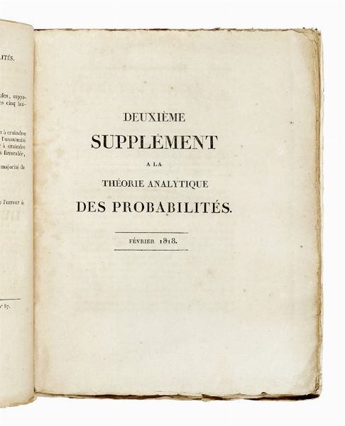 PIERRE SIMON LAPLACE (DE) : Theorie analytique des probabilits...  - Asta Libri, autografi e manoscritti - Associazione Nazionale - Case d'Asta italiane