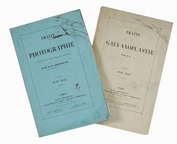 NICOLAS-MARIE PAYMAL LEREBOURS : Trait de photographie. Derniers perfectionnements apports au Daguerrotype (quatrime dition). Juin 1843.  - Asta Libri, autografi e manoscritti - Associazione Nazionale - Case d'Asta italiane