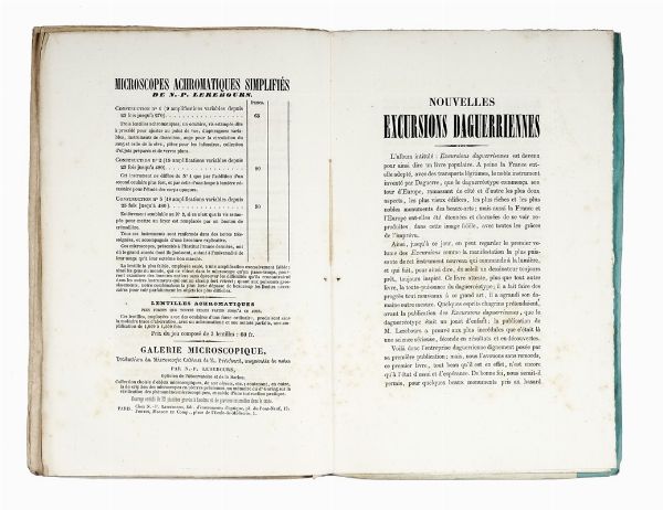 NICOLAS-MARIE PAYMAL LEREBOURS : Trait de photographie. Derniers perfectionnements apports au Daguerrotype (quatrime dition). Juin 1843.  - Asta Libri, autografi e manoscritti - Associazione Nazionale - Case d'Asta italiane