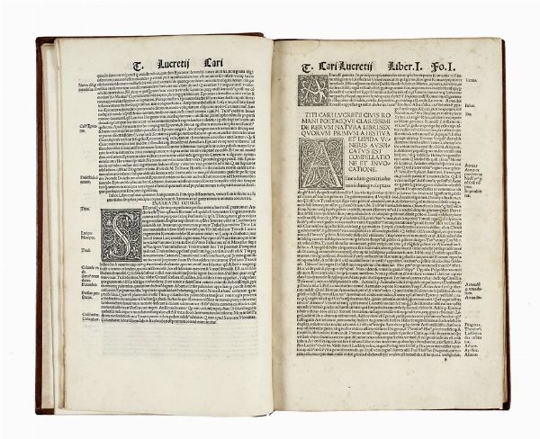 TITUS CARUS LUCRETIUS : In Carum Lucretium poetam commentarii a Ioanne Baptista Pio editi...  - Asta Libri, autografi e manoscritti - Associazione Nazionale - Case d'Asta italiane