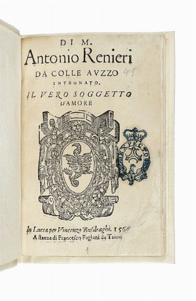 FLAMINIO NOBILI : Trattato dell'amore humano...  - Asta Libri, autografi e manoscritti - Associazione Nazionale - Case d'Asta italiane