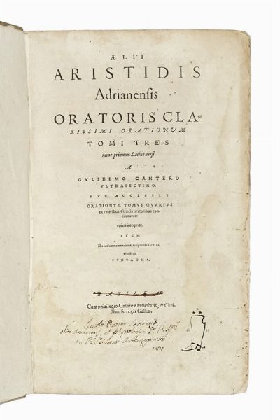 PHILO (ALEXANDRINUS) : Libri antiquitatum. Quaestionum et solutionum in Genesin. De Essaeis. De nominibus hebraicis. De mundo...  - Asta Libri, autografi e manoscritti - Associazione Nazionale - Case d'Asta italiane