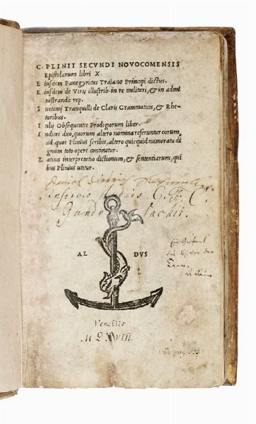 GAIUS PLINIUS SECUNDUS : Epistolarum libri X...  - Asta Libri, autografi e manoscritti - Associazione Nazionale - Case d'Asta italiane