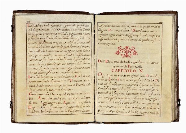 Capitoli / della Ven. Compagnia delle Sa / cre Stimmate di / S. Francesco / di Lugliano [...].  - Asta Libri, autografi e manoscritti - Associazione Nazionale - Case d'Asta italiane