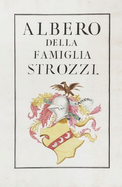 Albero della famiglia Strozzi.  - Asta Libri, autografi e manoscritti - Associazione Nazionale - Case d'Asta italiane