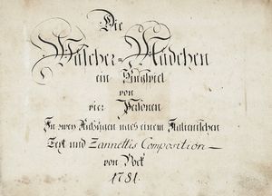 FRANCESCO ZANNETTI - Die / Wschermdchen / ein Singspiel / [...] Zannettis Composition  / [...] / 1781.