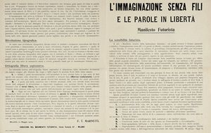 Filippo Tommaso Marinetti : L?immaginazione senza fili e le parole in libert.  - Asta Libri, autografi e manoscritti - Associazione Nazionale - Case d'Asta italiane