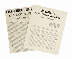 Filippo Tommaso Marinetti : L?immaginazione senza fili e le parole in libert.  - Asta Libri, autografi e manoscritti - Associazione Nazionale - Case d'Asta italiane