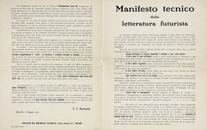 Filippo Tommaso Marinetti - Manifesto tecnico della letteratura futurista.