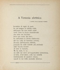 CORRADO GOVONI : Poesie elettriche. 5 migliaio.  - Asta Libri, autografi e manoscritti - Associazione Nazionale - Case d'Asta italiane