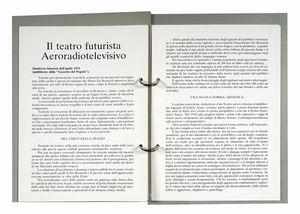 Filippo Tommaso Marinetti : [Il teatro aereo futurista. Il teatro futurista Aereoradiotelevisivo].  - Asta Libri, autografi e manoscritti - Associazione Nazionale - Case d'Asta italiane