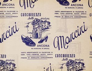 Curiosissima e variegata raccolta di 291 carte illustrate per pacchi e pacchetti di negozi e botteghe di varie citt italiane (dai panifici alle pasticcerie, dai negozi di tessuti ai calzaturifici), stampate in gran parte su carta velina.  - Asta Libri, autografi e manoscritti - Associazione Nazionale - Case d'Asta italiane