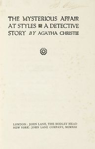 AGATHA CHRISTIE - The Mysterious Affair at Styles. A detective story.