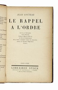 JEAN COCTEAU - Dedica autografa su libro Le rappel a l'ordre.