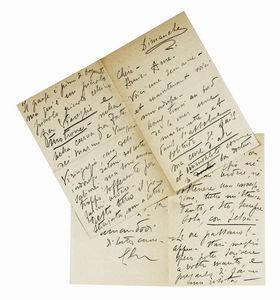 ELEONORA DUSE - 4 lettere autografe inviate all'amica Gertrude von Huegelal.