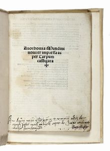 JACOPO BERENGARIO : Anatomia Carpi. Isagoge breves perlucide ac uberime, in anatomiam humani corporis...  - Asta Libri, autografi e manoscritti - Associazione Nazionale - Case d'Asta italiane