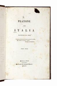 VINCENZO CUOCO : Platone in Italia [...]. Tomo primo (-terzo).  - Asta Libri, autografi e manoscritti - Associazione Nazionale - Case d'Asta italiane