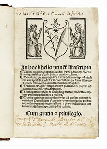 DOMENICANI DOMENICANI - In hoc libello continentur infrascripta. Tabula super privilegia papalia Ordini fratrum predicatorum concessa. Privilegia maiora et principaliora eiusdem ordinis...