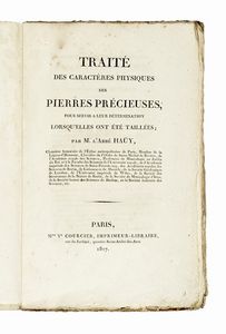 REN-JUST HAY - Trait des caractres physiques des pierres prcieuses, pour servir  leur dtermination lorsqu'elles ont t tailles.