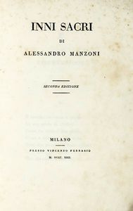 ALESSANDRO MANZONI - Inni Sacri [...] Seconda Edizione.