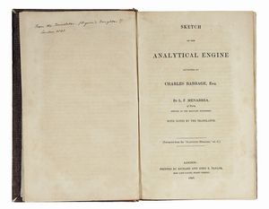 LUIGI FEDERICO MENABREA - Sketch of the analytical engine invented by Charles Babbage Esq.