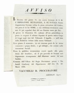 NAPOLEONE I NAPOLEONE I : Codice di Napoleone il Grande pel Regno d'Italia. Edizione originale e la sola ufficiale.  - Asta Libri, autografi e manoscritti - Associazione Nazionale - Case d'Asta italiane