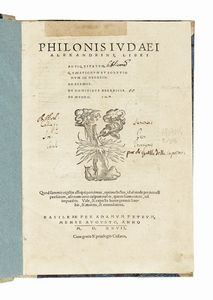 PHILO (ALEXANDRINUS) : Libri antiquitatum. Quaestionum et solutionum in Genesin. De Essaeis. De nominibus hebraicis. De mundo...  - Asta Libri, autografi e manoscritti - Associazione Nazionale - Case d'Asta italiane