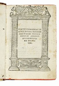 Titus Maccius Plautus - Comoediae viginti nuper recognitae et acri iudicio Nicolai Angelij diligentissime excussae...