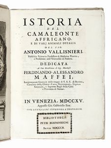 ANTONIO VALLISNERI : De' corpi marini che su' monti si trovano; della loro origine; e dello stato del Mondo avanti 'l Diluvio, nel Diluvio, e dopo il Diluvio...  - Asta Libri, autografi e manoscritti - Associazione Nazionale - Case d'Asta italiane