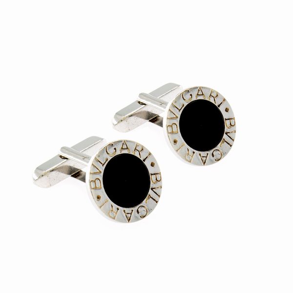 Bulgari gemelli in argento 925 e onice nero  - Asta Gioielli e Orologi Web Only - Associazione Nazionale - Case d'Asta italiane