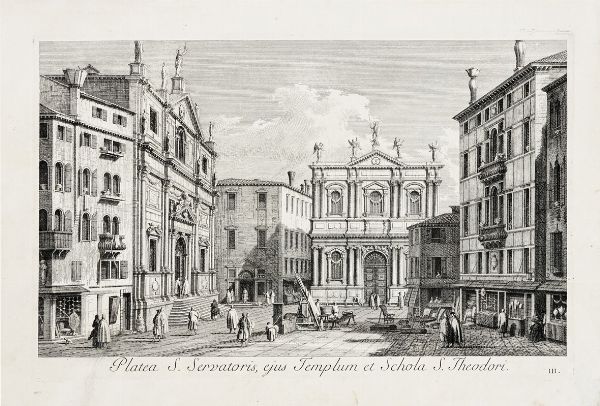 Antonio Visentini : Platea S. Servatoris, ejus Templum et Schola S. Theodori.  - Asta Arte Antica, Orientale, Moderna e Contemporanea [parte I] - Associazione Nazionale - Case d'Asta italiane