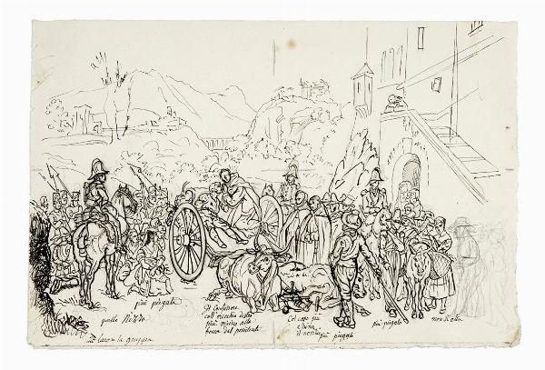 Venti disegni e schizzi bellici a tema napoleonico.  - Asta Arte Antica, Orientale, Moderna e Contemporanea [parte I] - Associazione Nazionale - Case d'Asta italiane