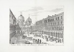 Domenico Lovisa - Veduta Della Corte del  Palazzo Ducale di Venetia.