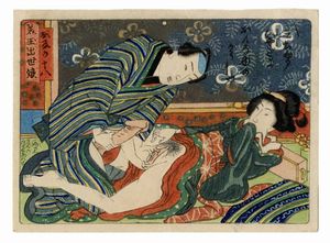 UTAGAWA KUNISADA I (TOYOKUNI III) - Cinque tavole erotiche.