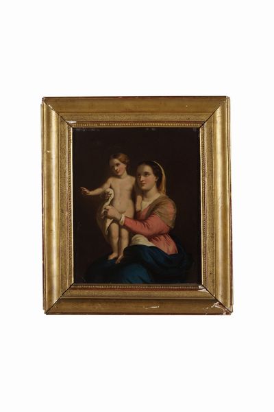 Scuola della fine del XVIII secolo Madonna con Bambino  - Asta Dipinti Antichi - Associazione Nazionale - Case d'Asta italiane