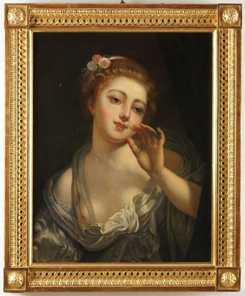 Jean-Baptiste Greuze, copia da : Ritratto di fanciulla con fiori  - Asta Dipinti Antichi - Associazione Nazionale - Case d'Asta italiane