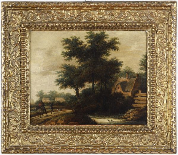 Gillis Rombouts, Attribuito a : Paesaggio con contadini  - Asta Dipinti Antichi - Associazione Nazionale - Case d'Asta italiane