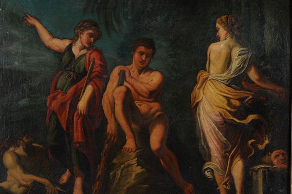 Annibale Carracci, copia da : Ercole al bivio  - Asta Dipinti Antichi - Associazione Nazionale - Case d'Asta italiane