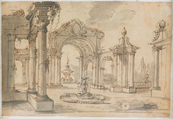 Leonardo Coccorante, Attribuito a : Capriccio con architetture classiche  - Asta Dipinti Antichi - Associazione Nazionale - Case d'Asta italiane