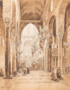 Achille Vianelli - Interno di chiesa