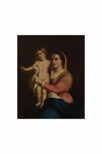 Scuola della fine del XVIII secolo Madonna con Bambino  - Asta Dipinti Antichi - Associazione Nazionale - Case d'Asta italiane