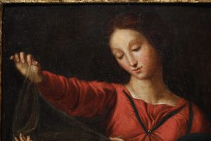 Raffaello Sanzio, copia da : Madonna del velo  - Asta Dipinti Antichi - Associazione Nazionale - Case d'Asta italiane