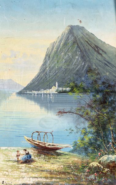 PITTORE DEL XX SECOLO : Veduta del lago di Como  - Asta Dipinti del XIX e XX Secolo - Associazione Nazionale - Case d'Asta italiane