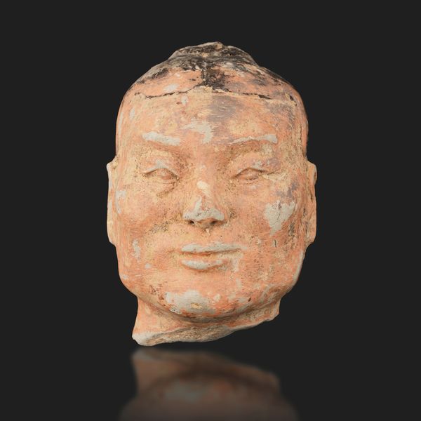 Testa di guerriero Liao in terracotta, Cina, Dinastia Han (206 a.C - 220 d.C), 140 a.C  - Asta Arte Orientale - Associazione Nazionale - Case d'Asta italiane