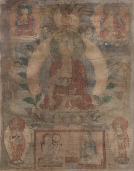 Thangka su seta raffigurante figura di Buddha Sakyamuni centrale e altre divinit, Tibet, XVIII secolo  - Asta Arte Orientale - Associazione Nazionale - Case d'Asta italiane