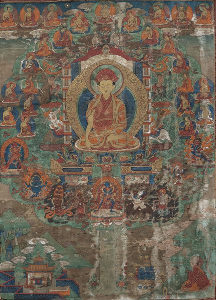 Thangka in seta con figura di Lama centrale e altre divinit, Tibet, XVIII secolo  - Asta Arte Orientale - Associazione Nazionale - Case d'Asta italiane