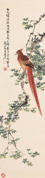 Scroll su carta titolato Fiori e uccelli, Wang Youshi, Cina, XX secolo  - Asta Arte Orientale - Associazione Nazionale - Case d'Asta italiane