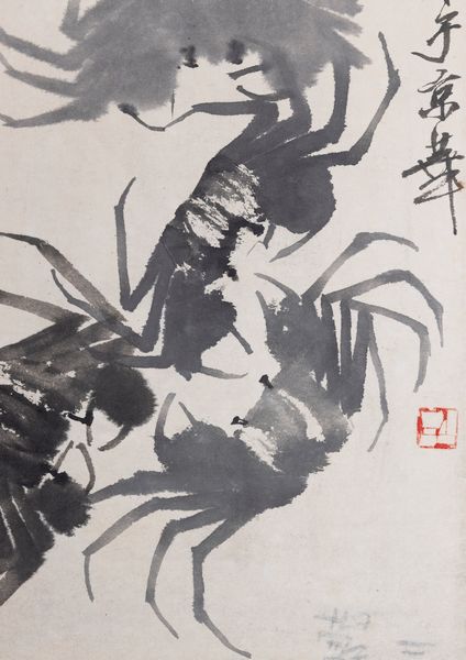 Scroll su carta titolato 'Granchi', Qi Baishi, inchiostro su carta, iscritto e firmato con un sigillo dell'artista, Cina, XX secolo  - Asta Arte Orientale - Associazione Nazionale - Case d'Asta italiane