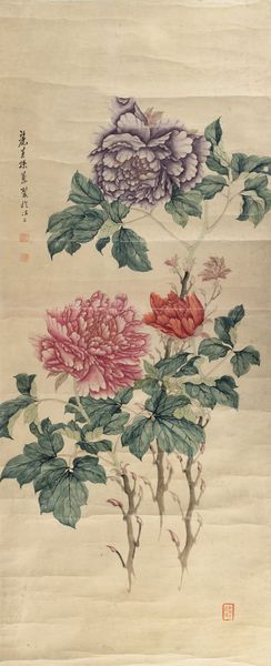 Scroll raffigurante peonia, autore Liying, Cina, XX secolo  - Asta Arte Orientale - Associazione Nazionale - Case d'Asta italiane